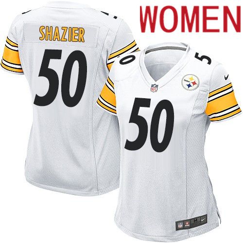 Women Pittsburgh Steelers 50 Ryan Shazier Nike White Game NFL Jersey